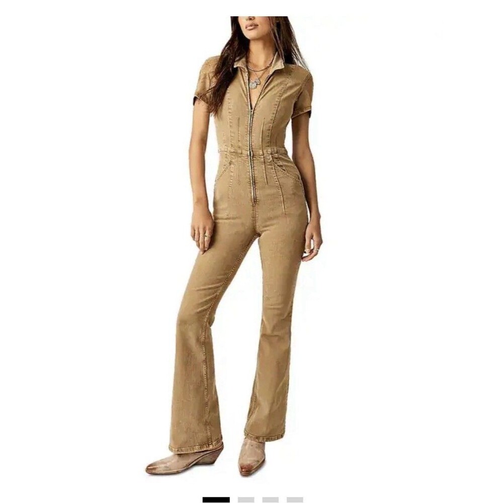 Free People We the Free Whimsy Jayde Flare One-Piece Jumpsuit Size S